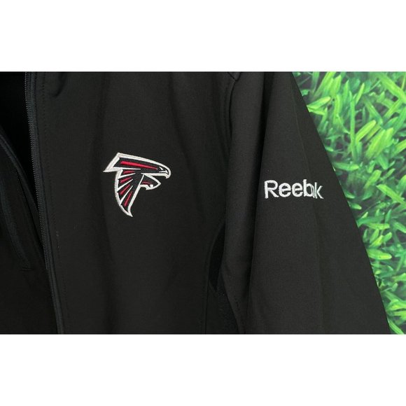 NWT Atlanta Falcons NFL Reebok Men’s Large Black Full Zip Soft Shell Jacket - Picture 3 of 6
